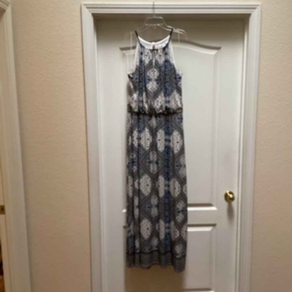 London Times border print maxi